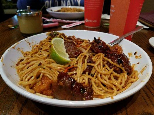 Steak & Shrimp Chili Bowl. Spicy but tasty