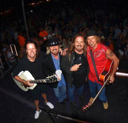 Roscolusa 2018 photo. Van Zant brothers with singer songwriter Jeffrey Steele. Photo credit to Frank Allen Sr.