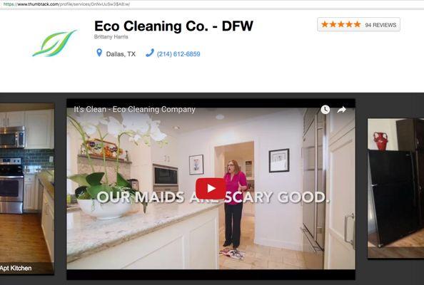 We are a 5 star review cleaner on Thumbtack