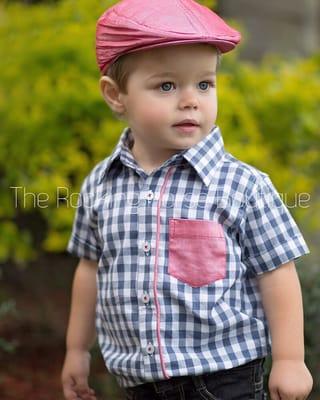 Plaid shirt, matching hat