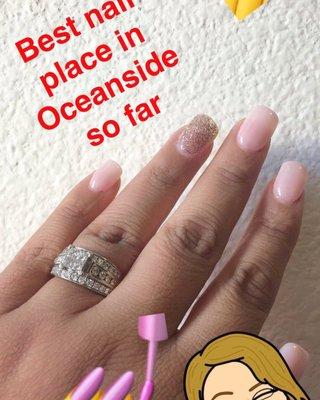 Did a great job. They take their time to make sure your nails look perfect