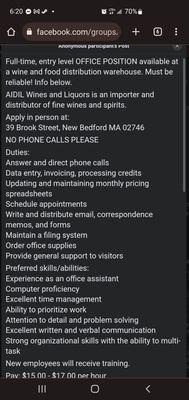 Aidil Wine and Spirts