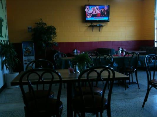Every legit ethnic restaurant must have a TV.