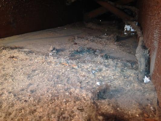 This is the "AFTER" picture. You can see a tiny clean area along one side, vast majority of duct completely untouched...