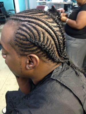 Fish bone cornrows
