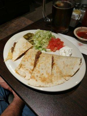 Shredded beef quesadilla...Seasoned to perfection