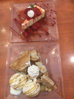 Had the Apple Pie with Ice Cream and the Strawberry Cheesecake, both very delicious as well as visually appealing. You get what you see!!!