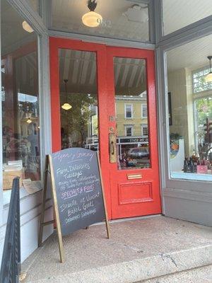 Entrance, with delivery schedule