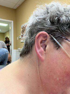 Sample hearing aid. This is the "outer" type. I ordered the "inner" ones.