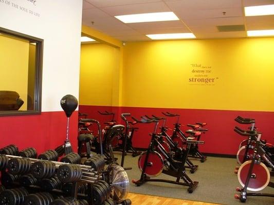 Cross Fitness features spinning classes as well as group weight training.