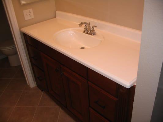 large vinity and top installed