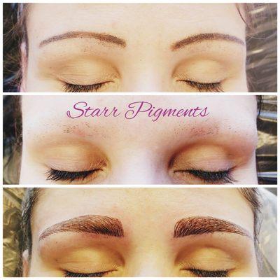 My client today suffers from psoriasis and keeps her brows shaved to prevent rashes from forming, today she left feeling like a new person.