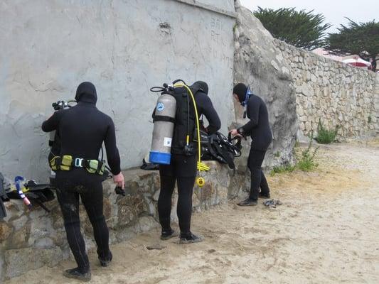 suiting up at Lover's