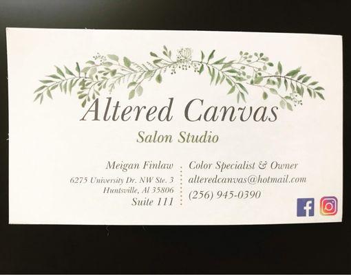 Business Card of the owner