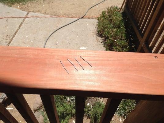 The so called nails used to build my porch railings.