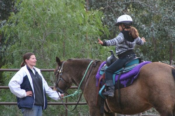 Riding lesson #2 - Working on her balance - Riding Dude