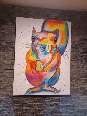 SQUEAKY SQUIRREL PAINTING FROM RESTURANT