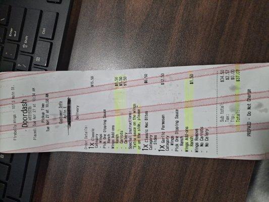 Ordered through Doordash. Food was incomplete and uncorrect. Instructions were not followed. Disappointing!!!