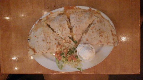 green beef chili quesadilla! Best item on the menu!!