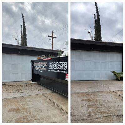 Our customer was appreciative that we cleaned up the driveway before leaving with the rolloff.