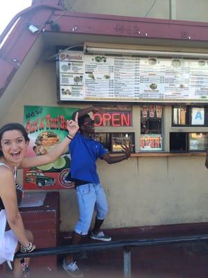 Gang in front of their building