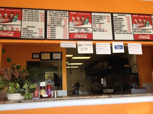 The have catfish dinners and wings too.