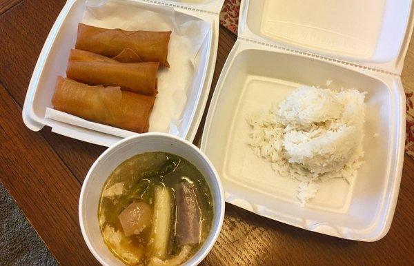 Vegetable Lumpia and Pork Sinigang