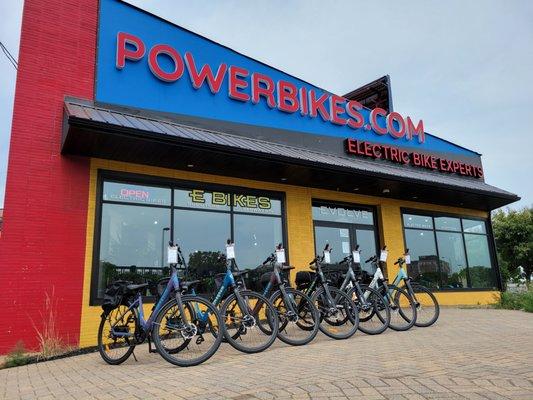 Powerbikes.com store front with some of our rental fleet