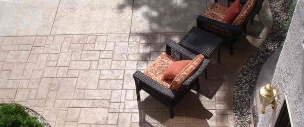 Stamped concrete outdoor patio