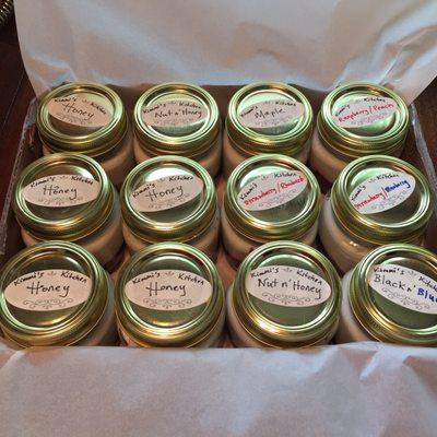 Adult individual cases are a top seller! VIP Kimi's Club members can customize their flavorsHome made jams and Greek honey are the best!