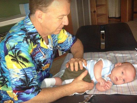 Dr. Crain is so tuned in he can adjust a newborn. It relieves pains they can't tell you about.