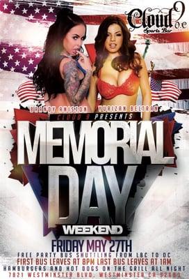 Friday may the 27th party bus shuttling all night long from our Westminster location to our Long Beach location