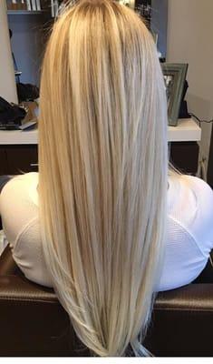 Platinum balayaged blonde