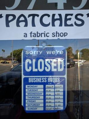 They were closed at 3:30pm on a Saturday