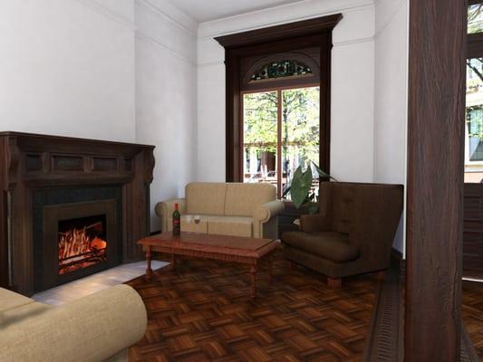 Living room rendering