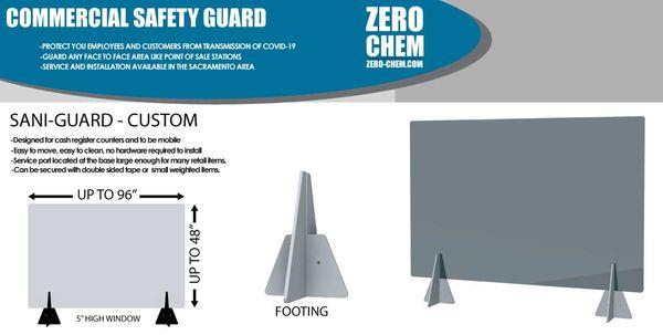 Custom sized guards available with several size and shape options available