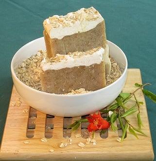 triple milled base with a whipped soap topper makes this lemon basil oat cake a must- have