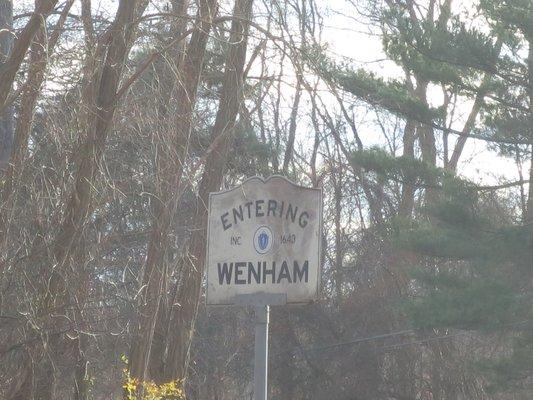 Entering Wenham at the Topsfield