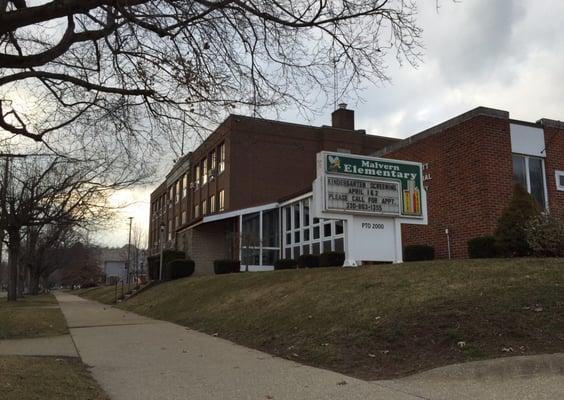 Malvern Middle School and High School in the background