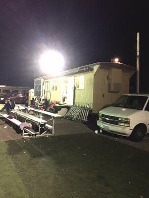 Bleachers and clubhouse