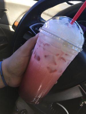 Green apple and raspberry Italian soda