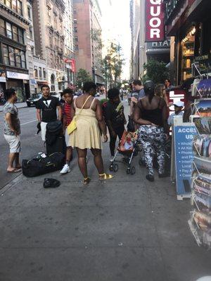 People lined up from 4:30, 5:30, and 6:30 bus to Baltimore because the bus never arrived 3 times.