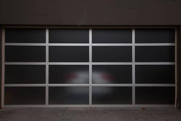 glass garage door , custom made from our designers