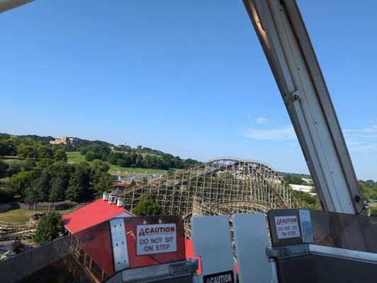 Lightning Racer roller coaster from Ferris Wheel