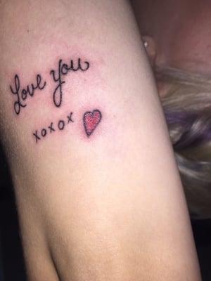 She copied exactly how my mom signed my birthday card! I love it amazing!!!