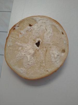 A toasted plain bagel with double the cheese... supposedly!! LMAO!! C'mon man!!!