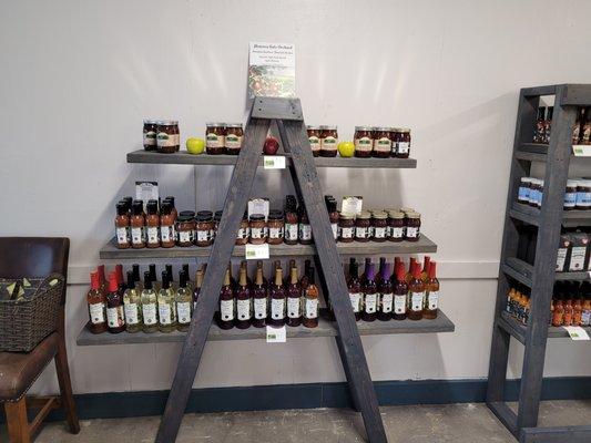 Muscadine wine, jelly BBQ sauce, salad dressings all made with muscadines