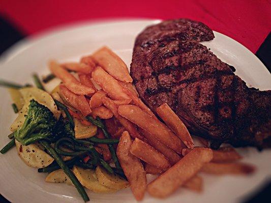 Just OK steak, greasy everything else.