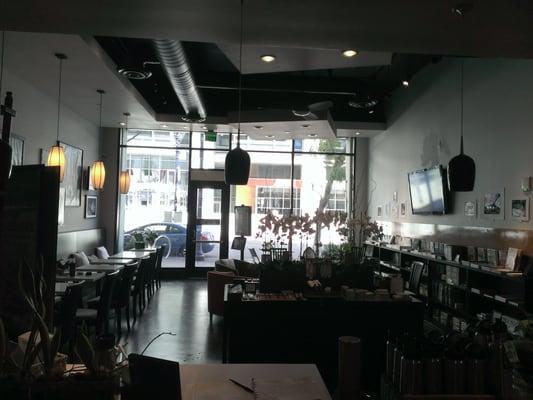 From the front desk looking outward