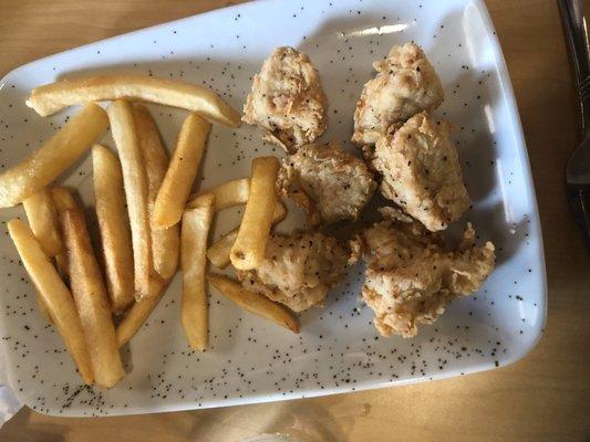 My daughters delicious homemade chicken nuggets.